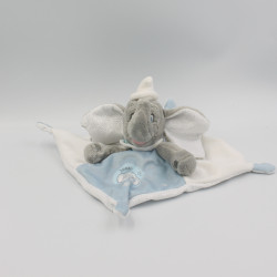 Doudou plat Dumbo bleu blanc gris paillettes DISNEY BABY