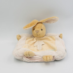 Doudou plat lapin blanc beige feuille pure KALOO