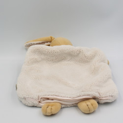 Doudou plat lapin blanc beige feuille pure KALOO