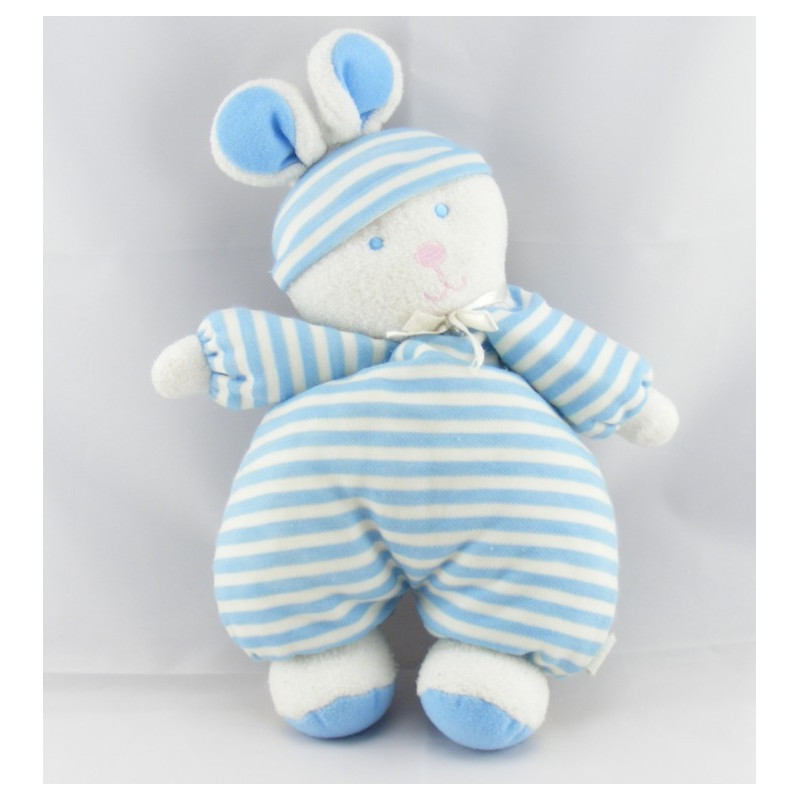 Doudou lapin pyjama rose rayures luminou JEMINI