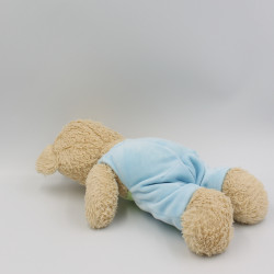 Doudou ours bleu vert tracteur TEX BABY