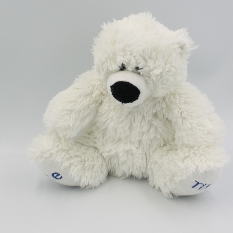 Doudou peluche ours polaire blanc Ice Time TOYS 4 ALL