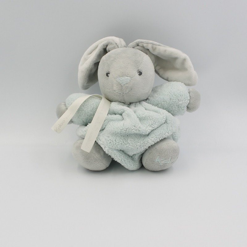 Doudou lapin plume gris bleu KALOO