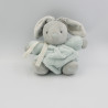 Doudou lapin plume gris bleu KALOO