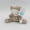 Doudou ours chat marron blanc TEX