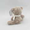 Doudou ours chat marron blanc TEX