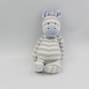 Doudou zèbre blanc bleu JELLYCAT