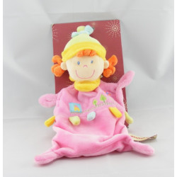 Doudou plat lutin fille rose avion arbres NICOTOY