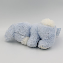 Doudou peluche lapin bleu blanc rayé TARTINE ET CHOCOLAT
