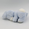Doudou peluche lapin bleu blanc rayé TARTINE ET CHOCOLAT