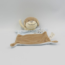 Doudou Plat chien beige bleu NICOTOY