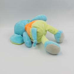 Doudou éléphant bleu orange vert gris U TOUT PETITS