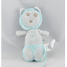 Doudou singe ours marron bleu OBAIBI