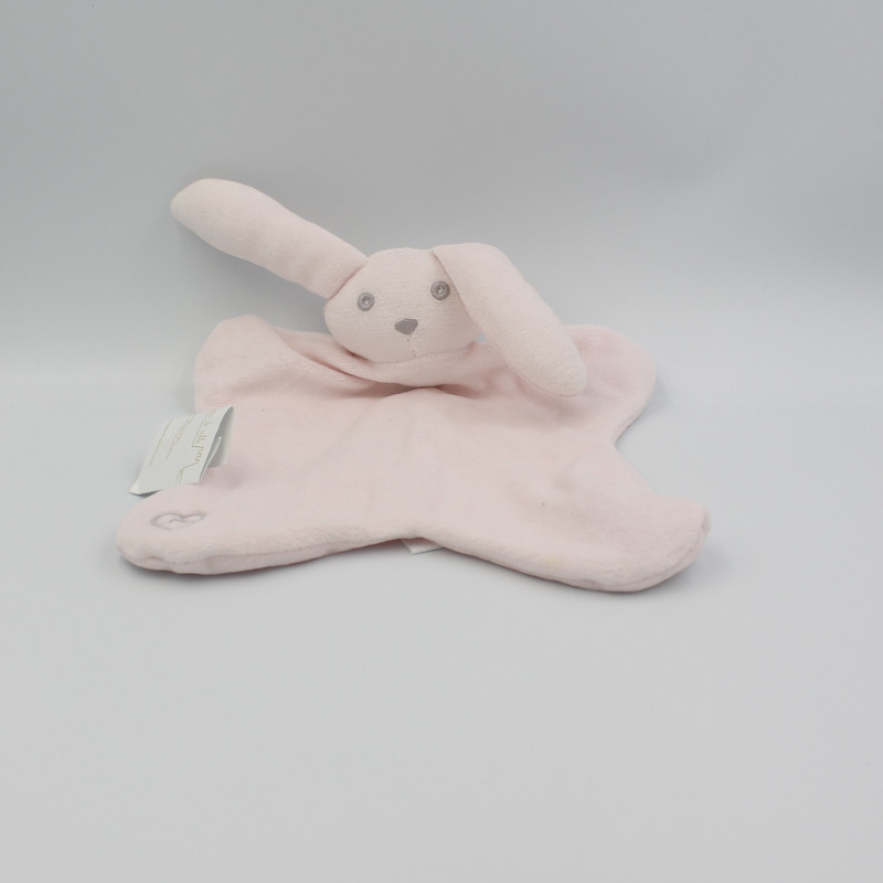 Doudou plat lapin rose CHATEAU DE SABLE