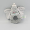 Doudou hochet éléphant gris blanc bleu étoiles Dumbo DISNEY BABY