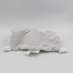 Doudou plat lapin blanc gris pois SIPLEC