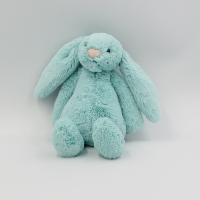 Doudou peluche lapin bleu turquoise JELLYCAT