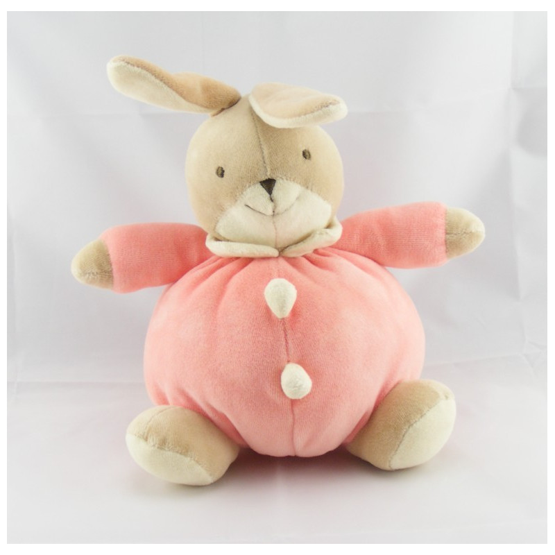 Doudou lapin rose vert bleu BABYSUN