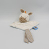 Doudou plat zèbre blanc bleu beige rayé Arthur et Louis NATTOU