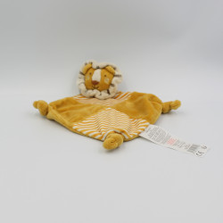 Doudou plat lion beige orange blanc rayé TOM & KIDDY TOMKIDS