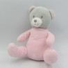 Doudou ours rose gris rayé TOM & KIDDY TOMKIDS