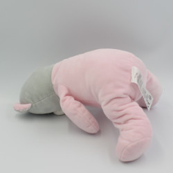 Doudou ours rose gris rayé TOM & KIDDY TOMKIDS