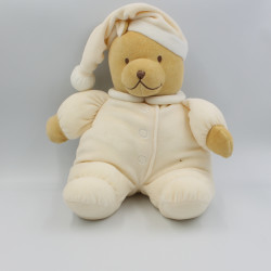 Doudou ours beige jaune bonnet NOUKIE'S