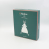 Doudou plat lapin blanc vert fleurs k'doux Nature KALOO