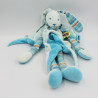 Doudou et compagnie lapin bleu orange rayé la tribu des Nomades Tatoo