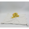Doudou plat tigre jaune blanc pois gris SIPLEC