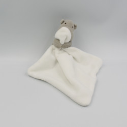 Doudou hippopotame gris mouchoir JACADI