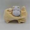 Doudou semi plat hippopotame jaune mauve JOLLYBABY