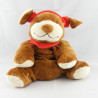 Doudou chien marron bonnet bleu NOUKIE'S