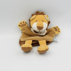 Doudou plat marionnette lion beige marron BABY NAT
