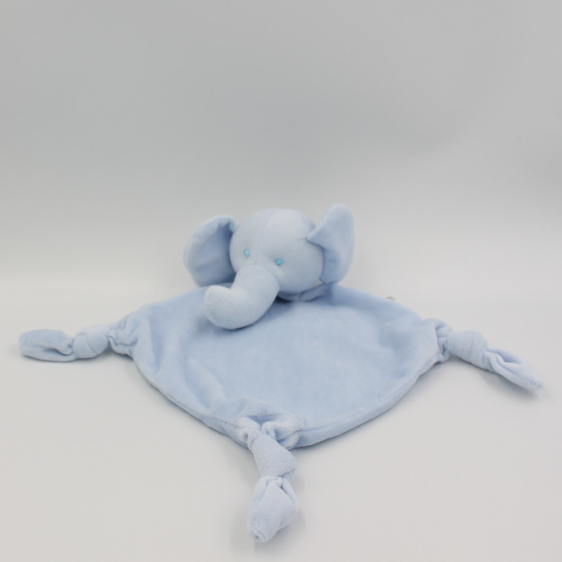 Doudou plat éléphant bleu PO BOX
