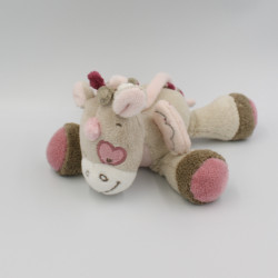 Doudou Jade la licorne beige marron rose grelot NATTOU