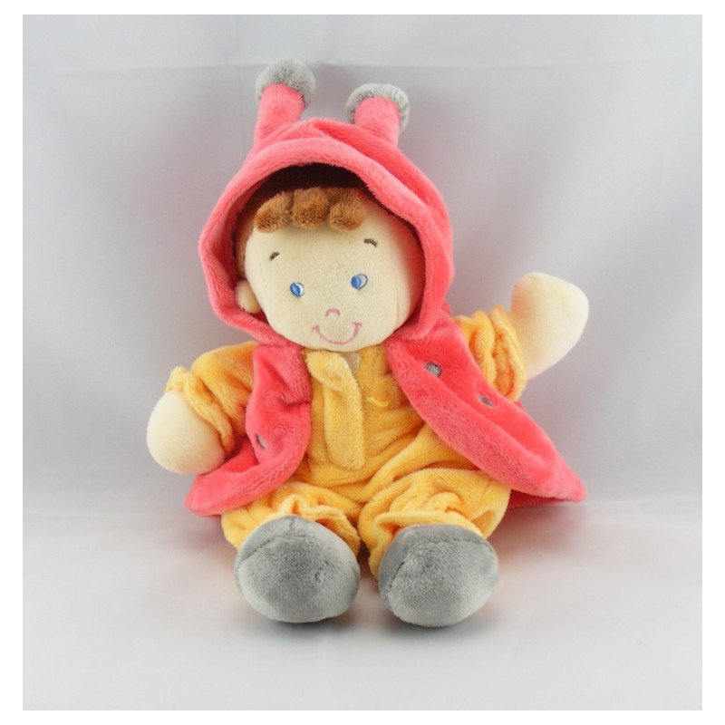 Doudou garçon coccinelle rouge jaune NICOTOY 