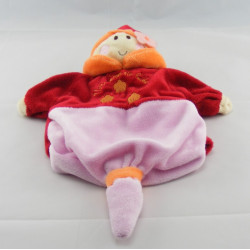 Doudou hochet lutin rose rouge fleur REVE DE BEBE