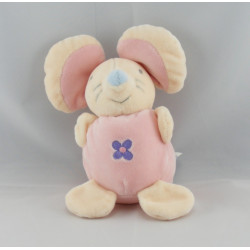 Doudou souris rose fleur mauve AJENA