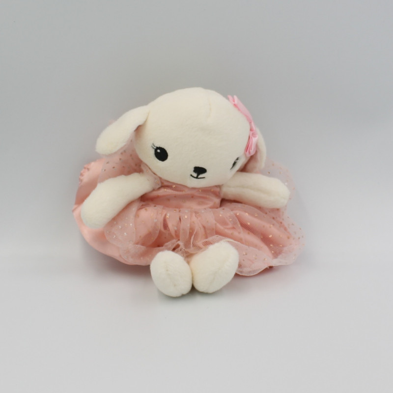 Doudou lapin chien blanc robe rose danseuse tutu H&M