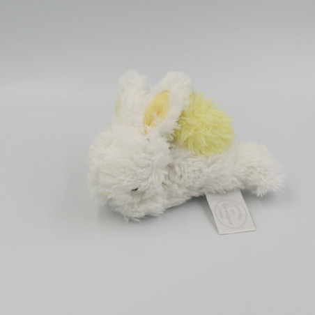 Doudou et compagnie lapin blanc  jaune tout doux Coucou attache tétine