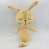 Doudou lapin jaune foulard rose ATMOSPHERA