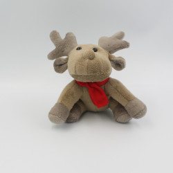 Doudou elan cerf renne marron rouge ANDA