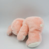 Ancienne peluche lapin rose blanc Je vous aime