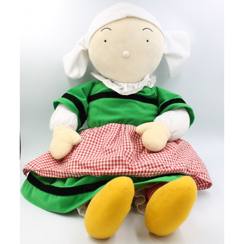 Grande peluche poupée Bécassine HACHETTE 1999 AJENA 70 cm