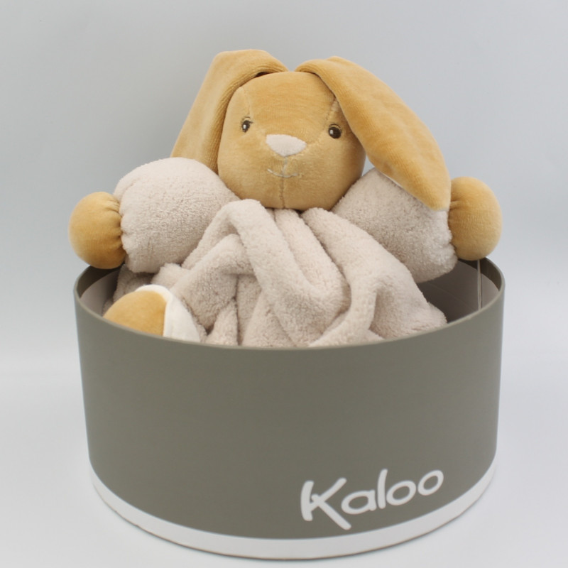 Doudou lapin plume beige blanc Naturel KALOO