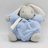 Doudou lapin plume gris bleu KALOO