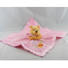 Doudou plat couverture rose satin Winnie l'ourson Disney