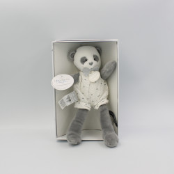 Doudou et compagnie panda blanc gris étoiles