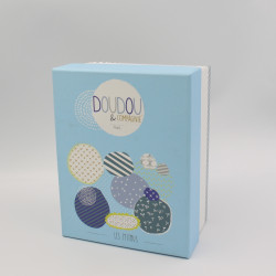 Doudou et compagnie musical ours beige bleu jaune étoile Les Ptitous